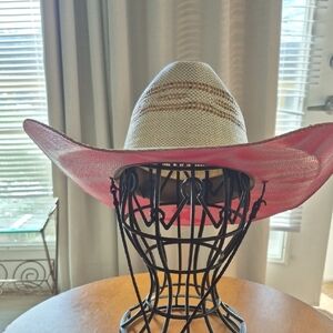 Twister Custom Breast Cancer Awareness Pink and Cream Hat. NWOT. 22" circum.